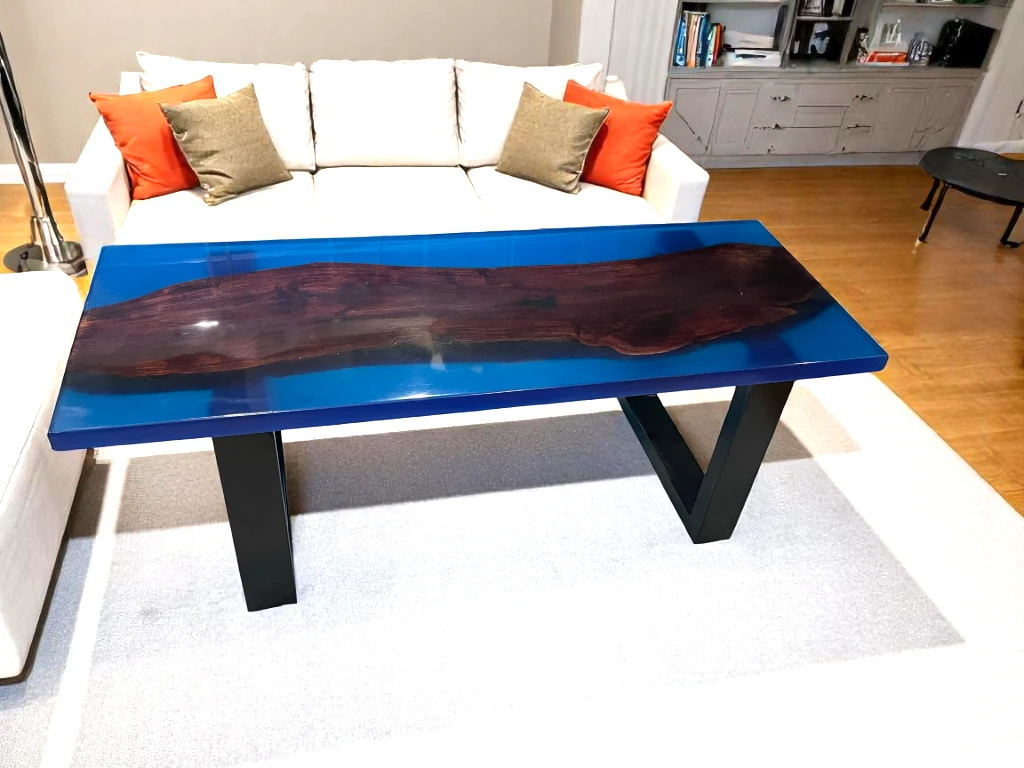 DIY Epoxy Table Tops with Iron Stand : Rectangular Furniture 